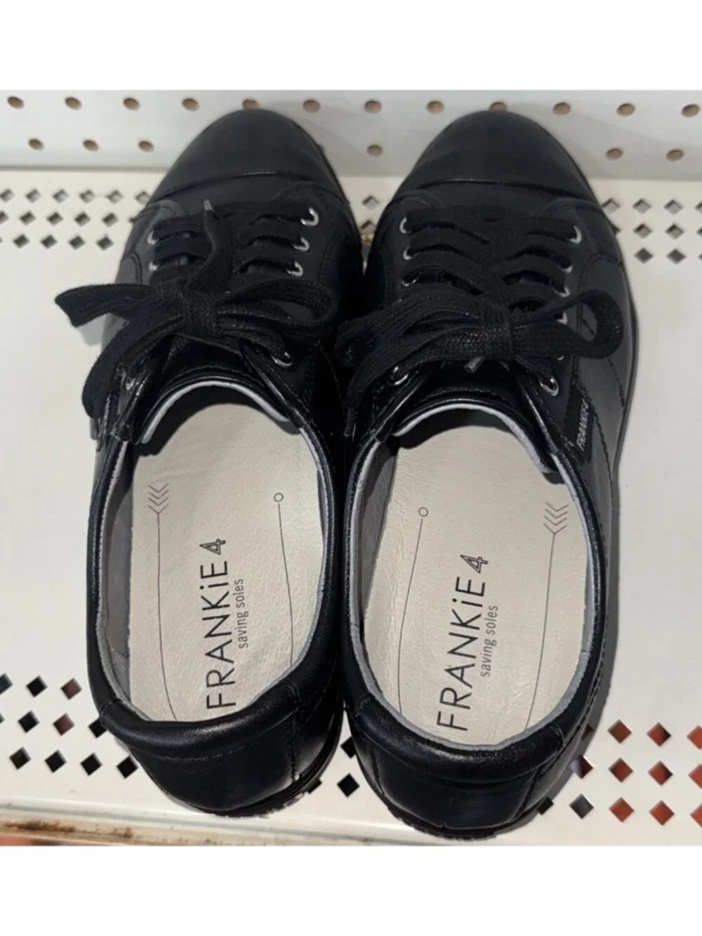 FRANKIE4 Nat II Womens Leather Lace Up Casual Shoes Sneakers Size 10 Black